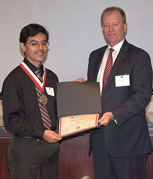 David Quispe with Provost Marquart